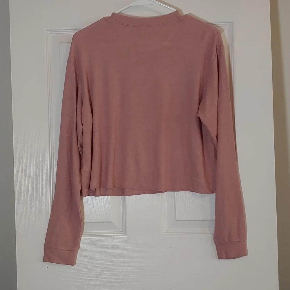 Wild Fable Rose Pink Oversized Cropped Lighteight Sweatshirt New Size XS - Picture 3 of 6